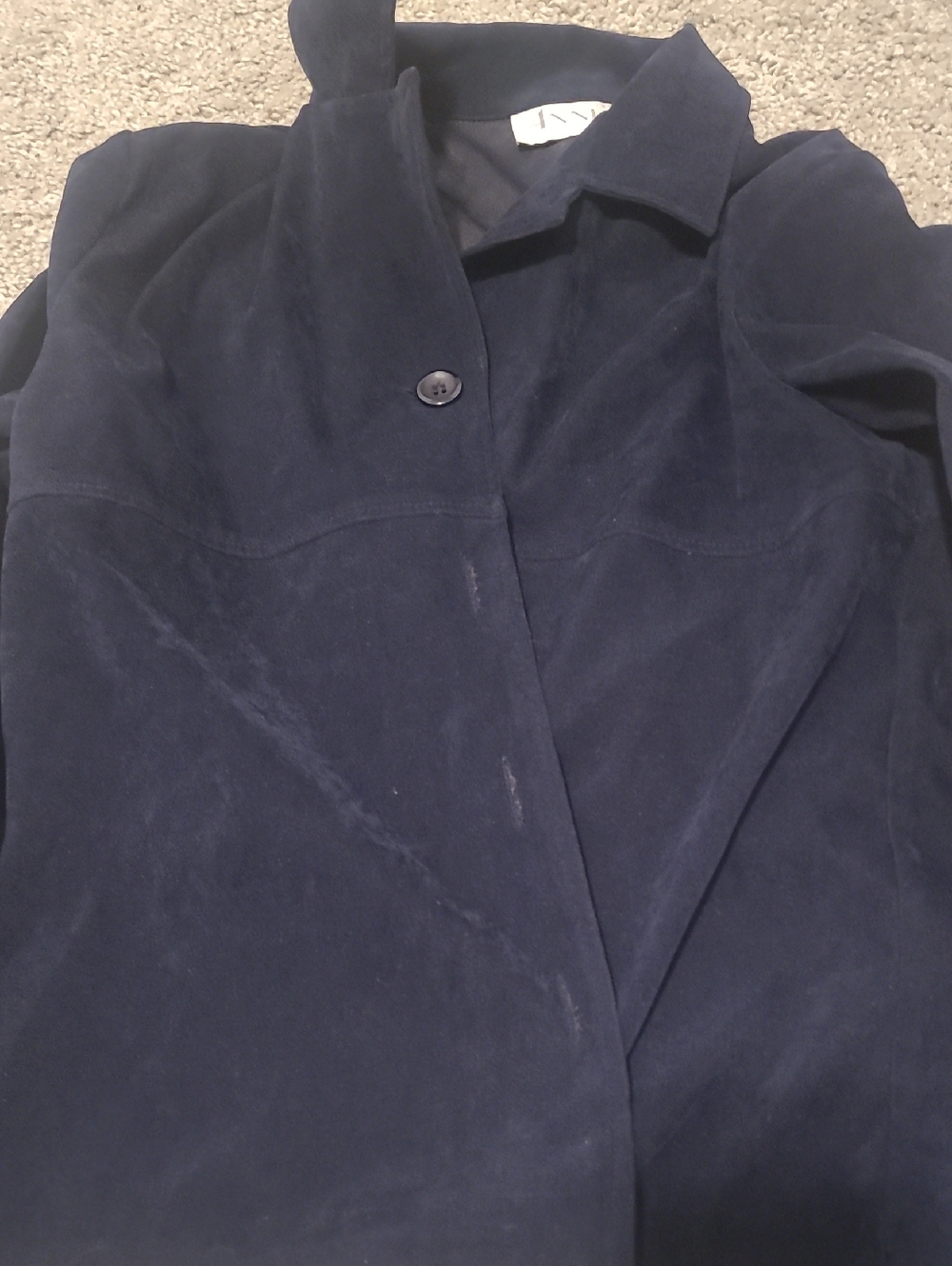 Casual Corner Navy Suede Trench Coat